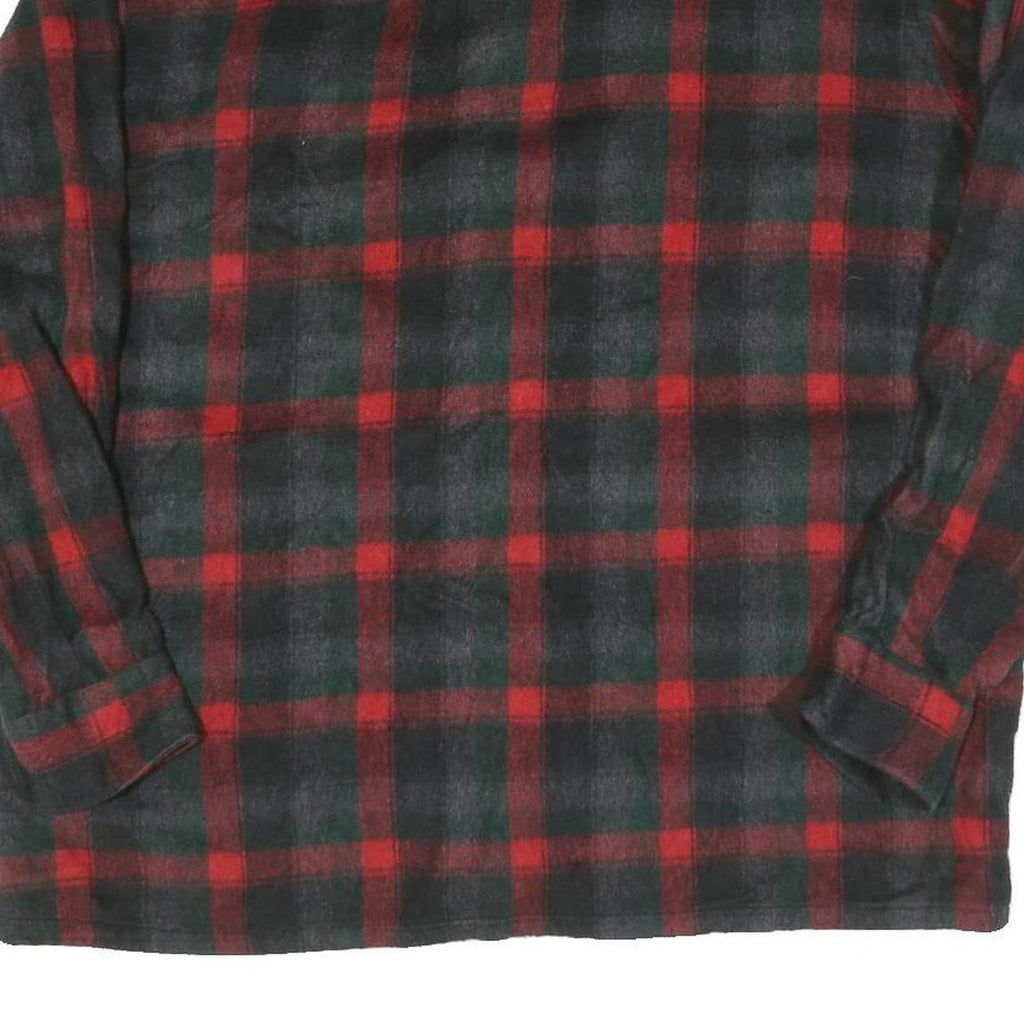 Mens Black & Red Check Cotton Shirt XL Long Sleeve Button Closure Casual