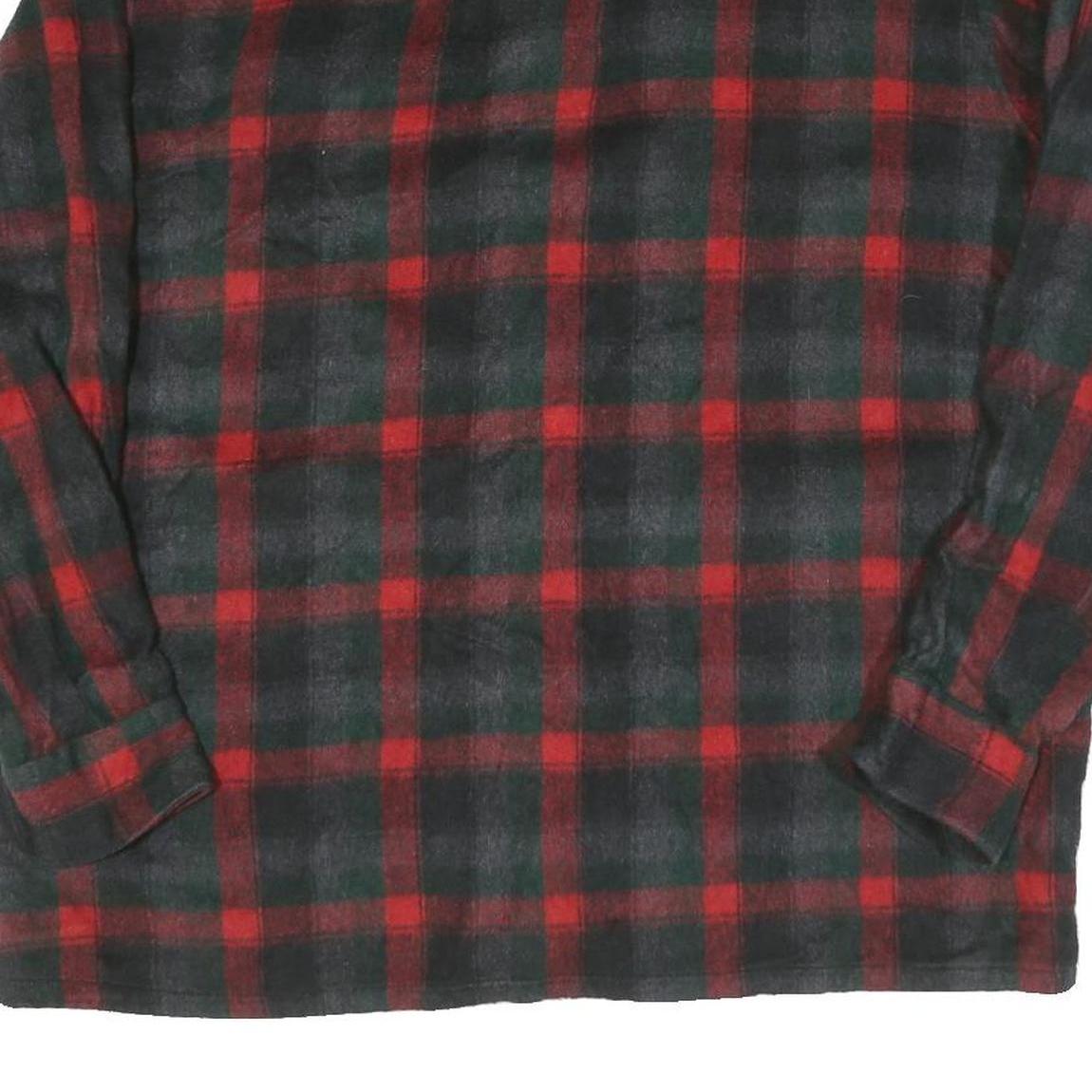 Mens Black & Red Check Cotton Shirt XL Long Sleeve Button Closure Casual