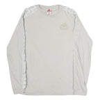 KAPPA Womens White & Cream Long Sleeve Crew Neck Logo T-Shirt L Casual Cotton