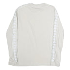 KAPPA Womens White & Cream Long Sleeve Crew Neck Logo T-Shirt L Casual Cotton