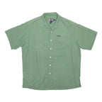 CHAPS RALPH LAUREN Mens Green Short Sleeve Cotton Shirt L Casual Relaxed Fit