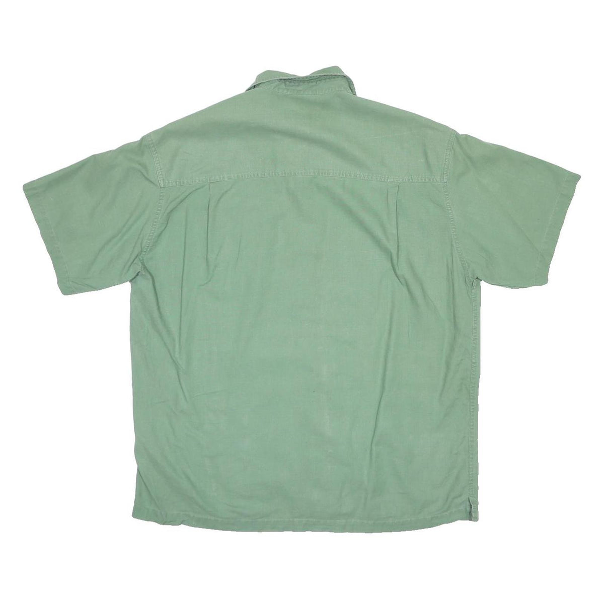 CHAPS RALPH LAUREN Mens Green Short Sleeve Cotton Shirt L Casual Relaxed Fit