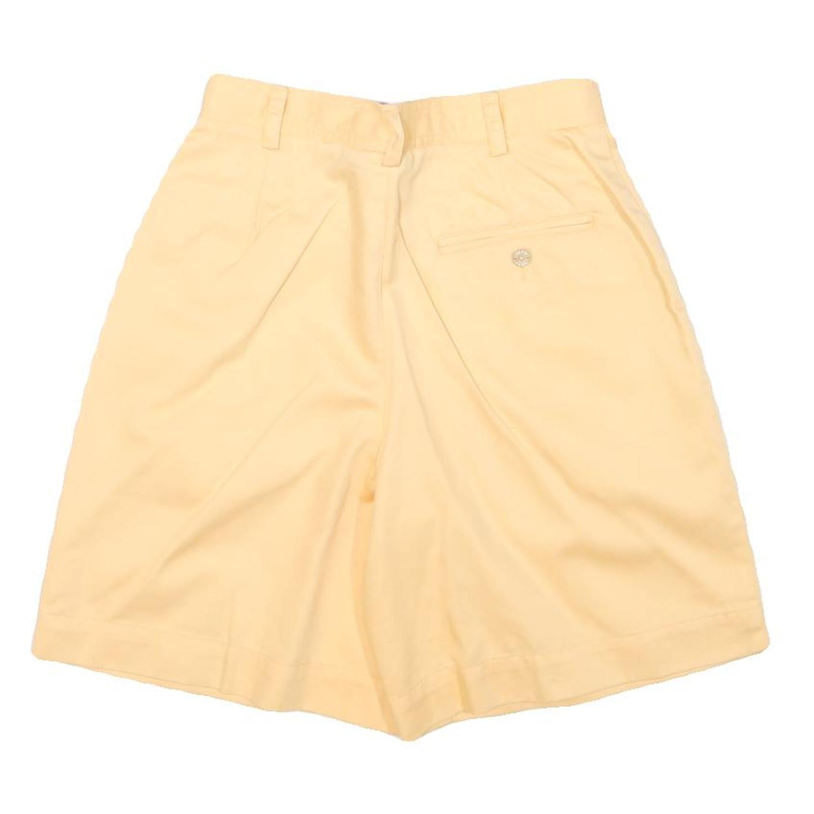 LIZ CLAIBORNE Womens Yellow Casual Shorts M W26 Cotton Blend Relaxed Fit