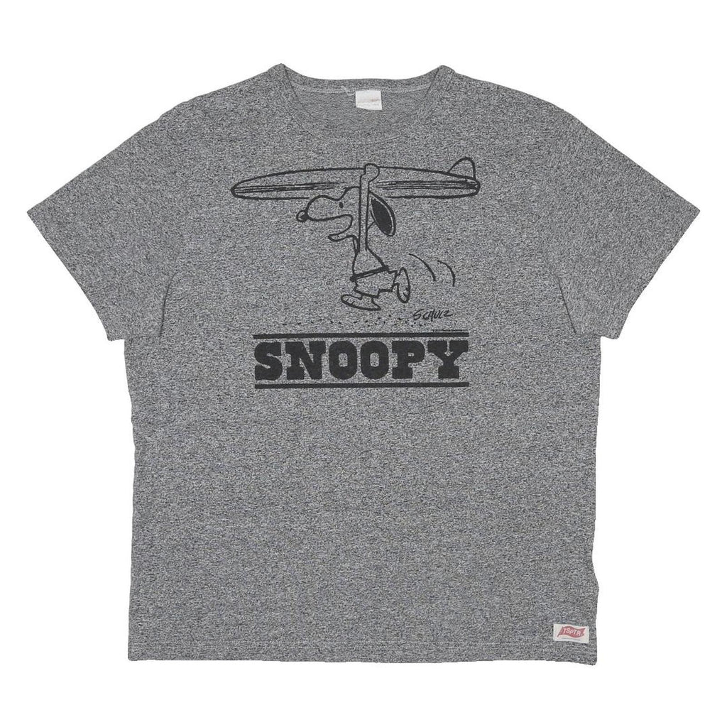 TSPTR Mens Grey Snoopy Graphic T-Shirt L Short Sleeve Crew Neck Surf Print