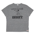 TSPTR Mens Grey Snoopy Graphic T-Shirt L Short Sleeve Crew Neck Surf Print