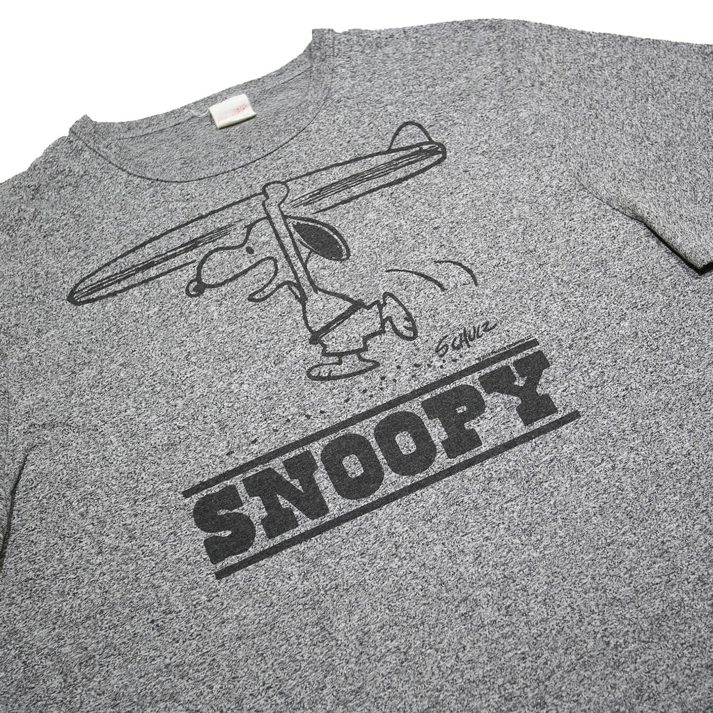 TSPTR Mens Grey Snoopy Graphic T-Shirt L Short Sleeve Crew Neck Surf Print