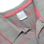 NIKE Mens Grey & Red Striped Short Sleeve Polo Shirt XL Cotton Blend Casual