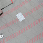 NIKE Mens Grey & Red Striped Short Sleeve Polo Shirt XL Cotton Blend Casual