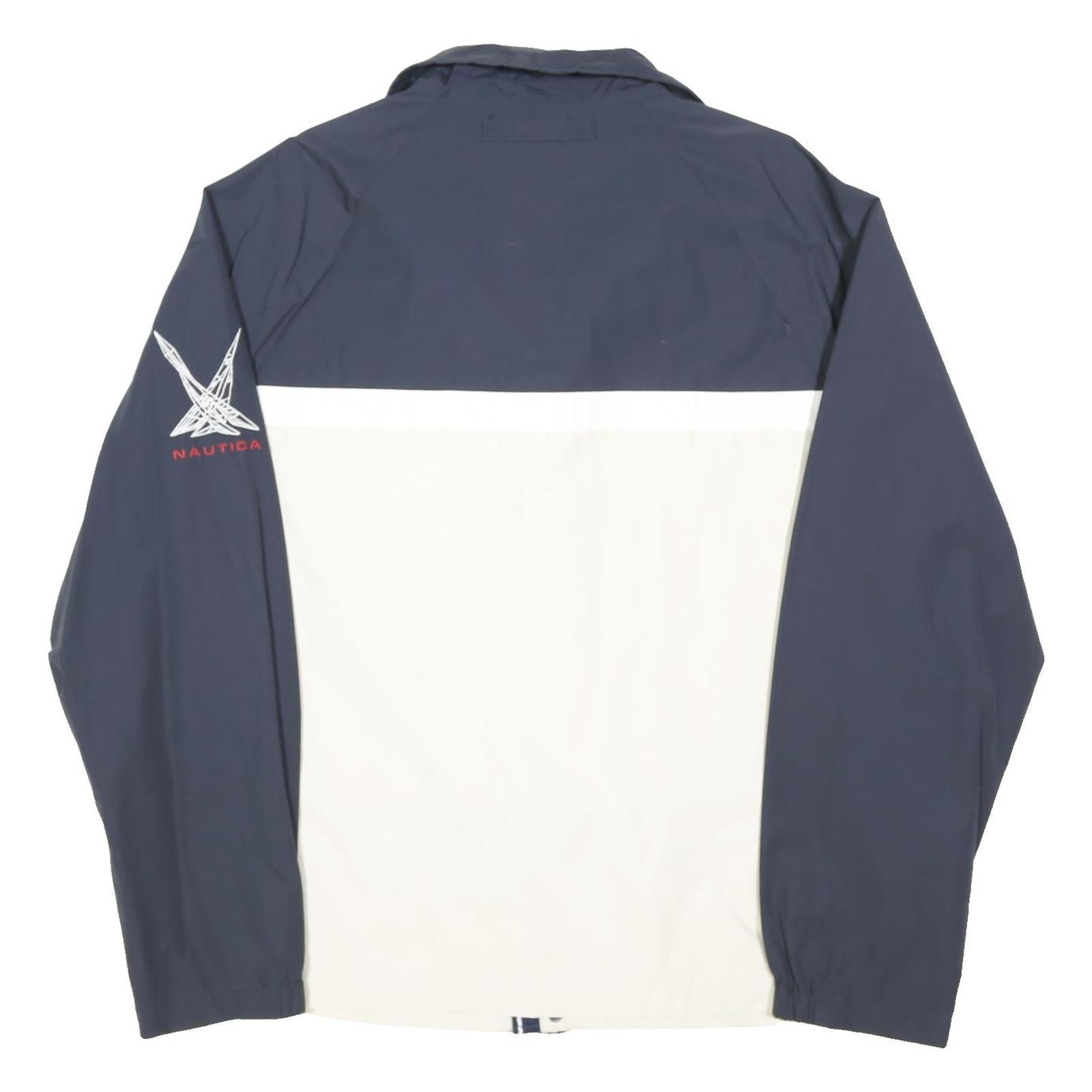 NAUTICA Mens Navy & White Zip Jacket XL Polyester Blend Colourblock Casual
