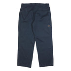 DICKIES Mens Cotton Blend Navy Loose Straight Trousers W40 L32 Workwear Zip