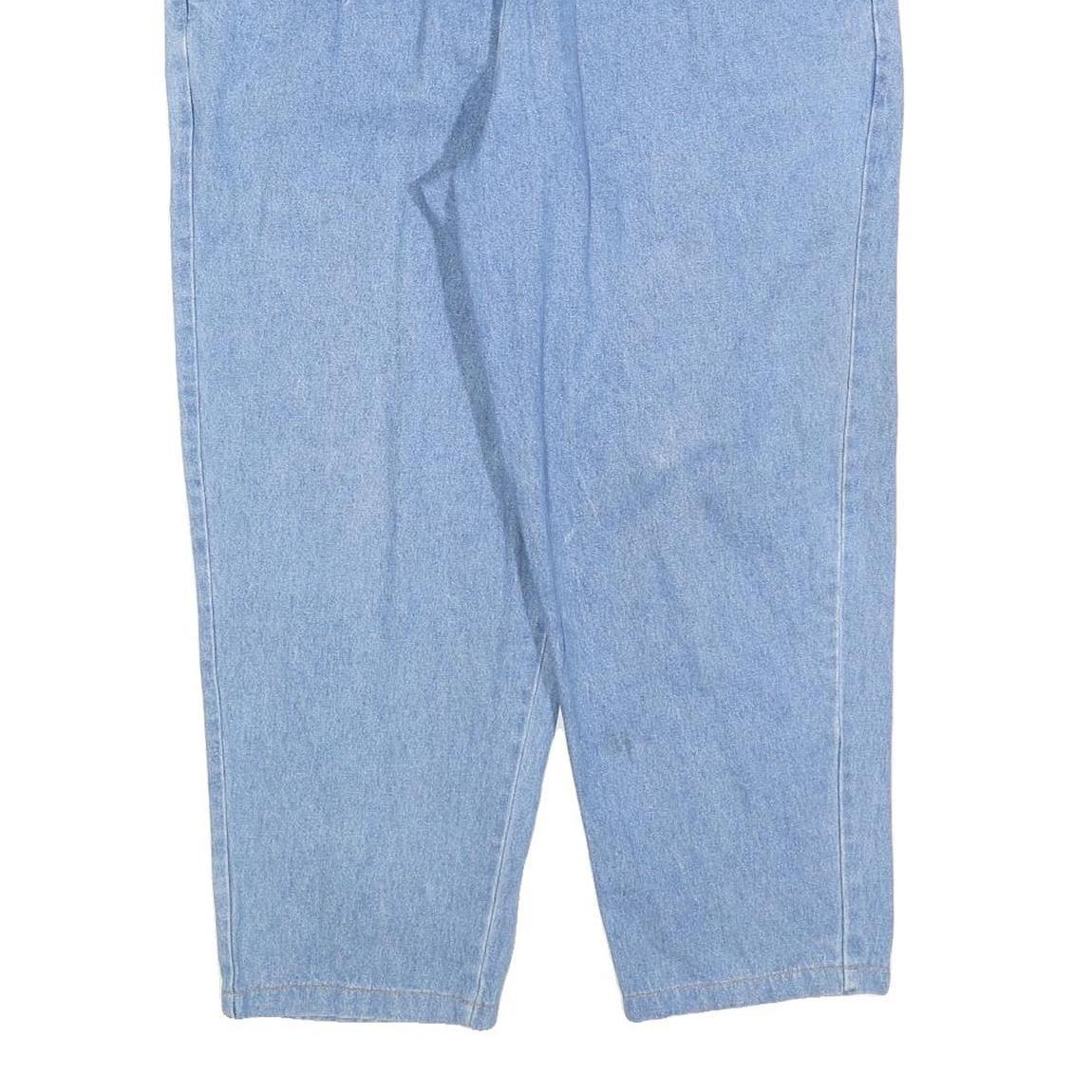 LADY BLAIR Womens Cotton Blend Blue Regular Fit Straight Leg Trousers W32 L26