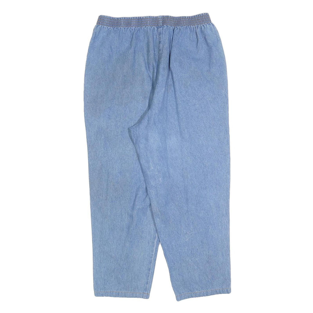 LADY BLAIR Womens Cotton Blend Blue Regular Fit Straight Leg Trousers W32 L26