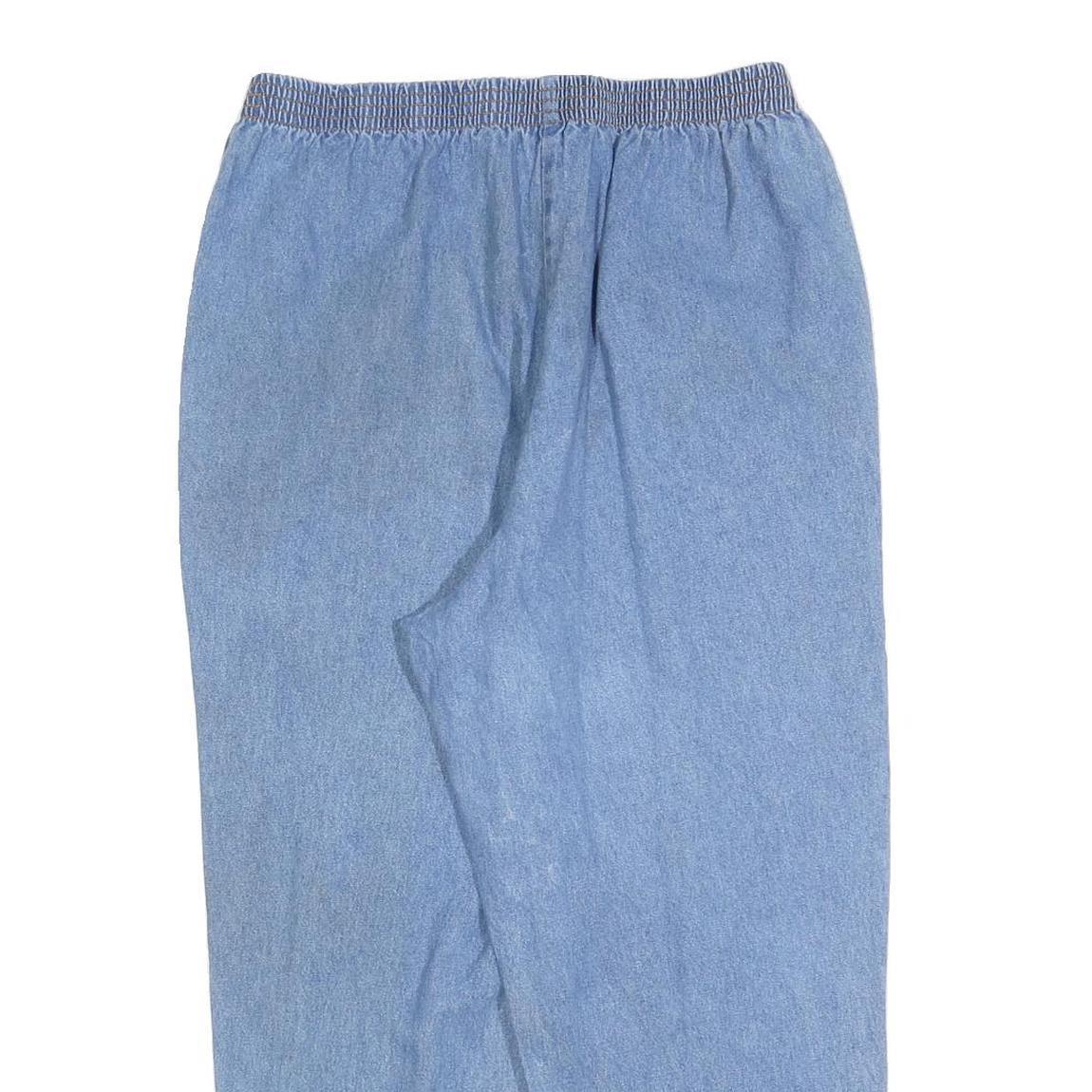 LADY BLAIR Womens Cotton Blend Blue Regular Fit Straight Leg Trousers W32 L26