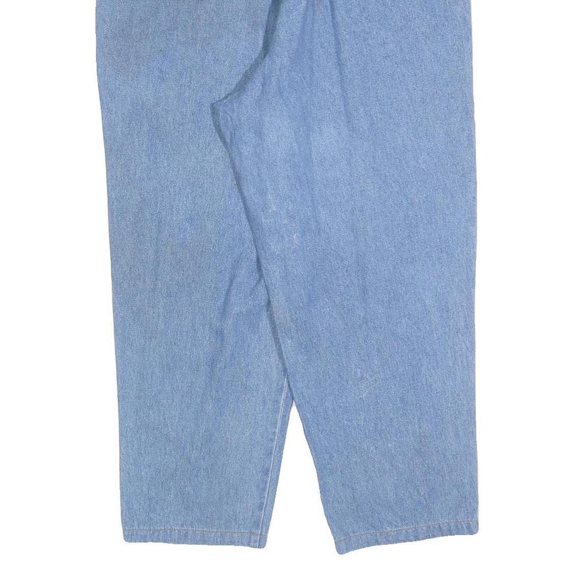 LADY BLAIR Womens Cotton Blend Blue Regular Fit Straight Leg Trousers W32 L26