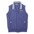 ELLESSE Womens Blue Sleeveless Quilted Jacket UK 12 Polyester Zip Casual
