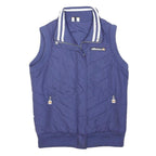 ELLESSE Womens Blue Sleeveless Quilted Jacket UK 12 Polyester Zip Casual