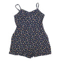 SUPERDRY Womens Navy Blue Floral Playsuit M Cotton Blend Summer Casual