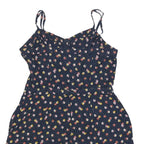 SUPERDRY Womens Navy Blue Floral Playsuit M Cotton Blend Summer Casual