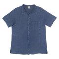 T3 Mens Plain Shirt Blue 90s L