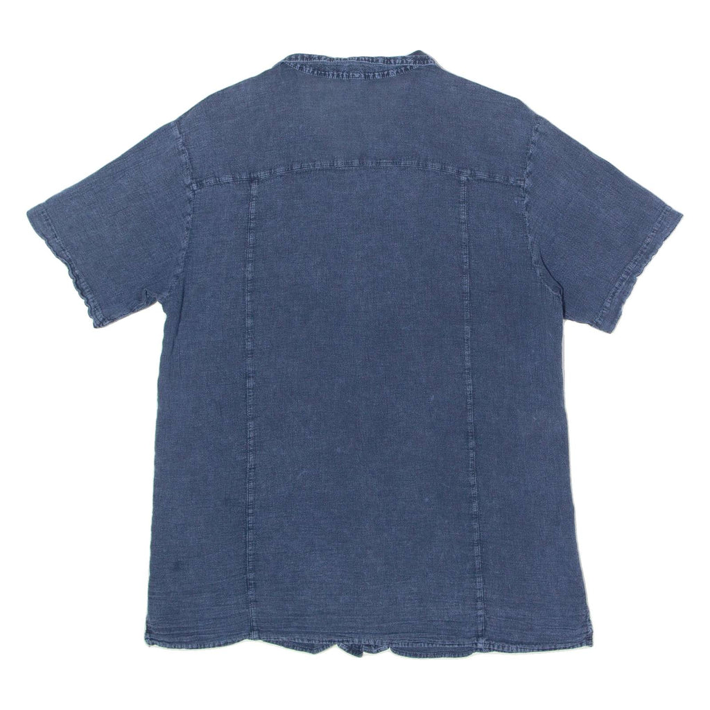 T3 Mens Plain Shirt Blue 90s L