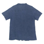 T3 Mens Plain Shirt Blue 90s L