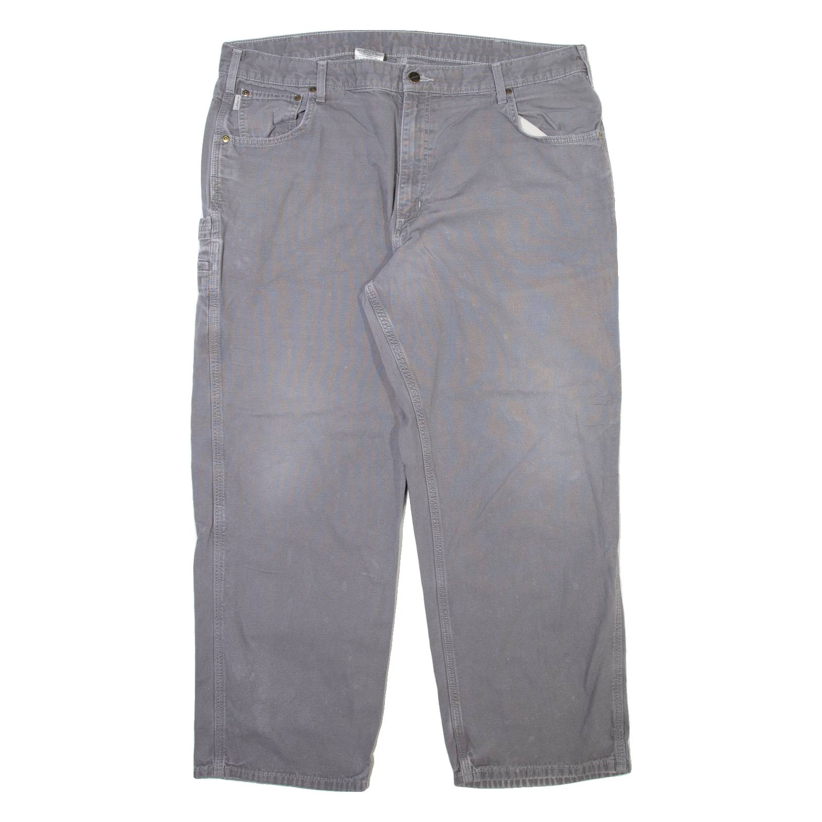 CARHARTT Carpenter Mens Trousers Grey Loose Straight W42 L30