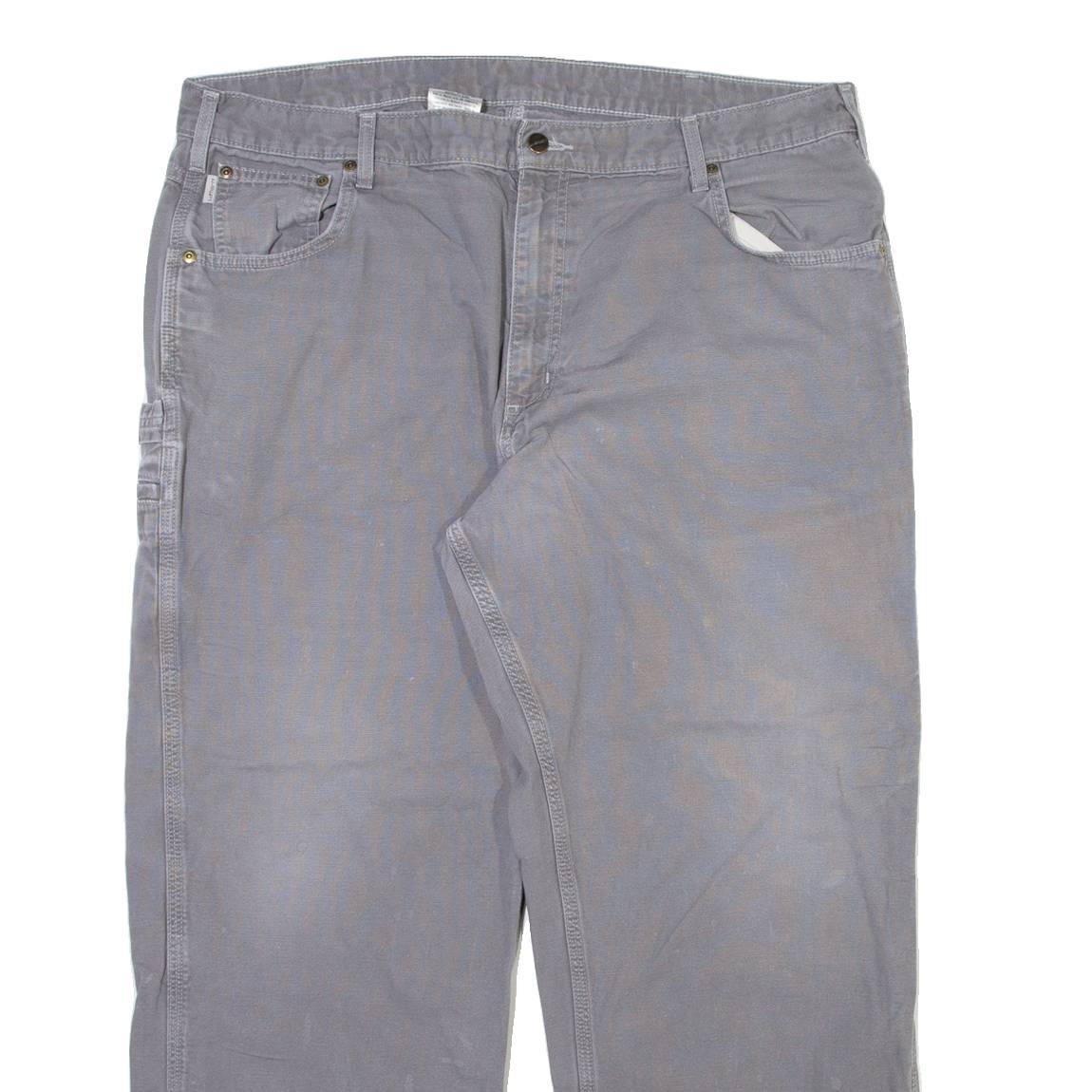 CARHARTT Carpenter Mens Trousers Grey Loose Straight W42 L30