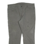 DICKIES Mens Cotton Blend Grey Regular Straight Trousers W42 L30 Workwear Zip