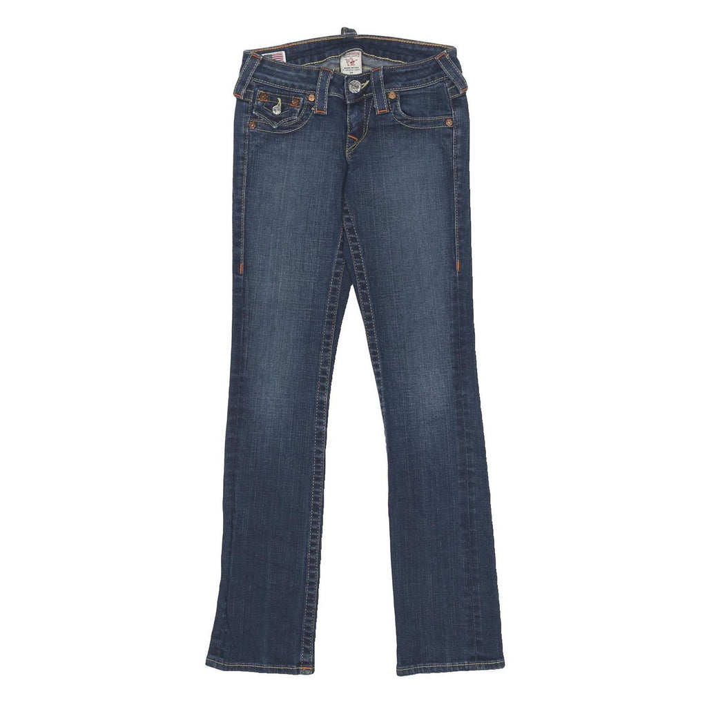 TRUE RELIGION Womens Jeans Blue Slim Straight Denim Medium W24 L30 Classic Zip