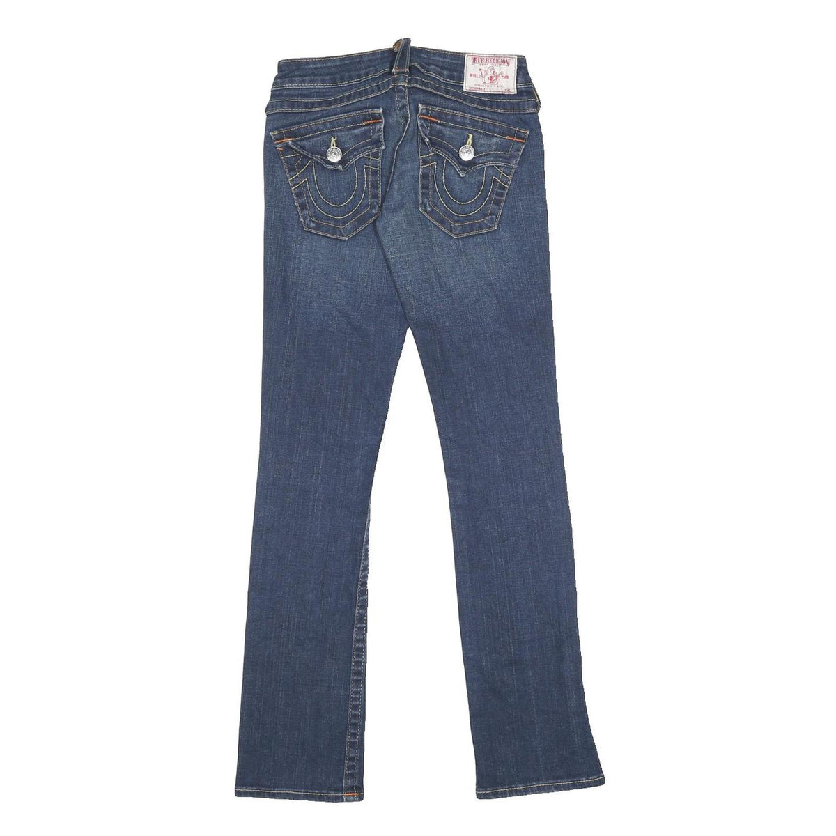 TRUE RELIGION Womens Jeans Blue Slim Straight Denim Medium W24 L30 Classic Zip