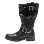 PALLADIUM Biker Boots Black Leather Womens UK 4