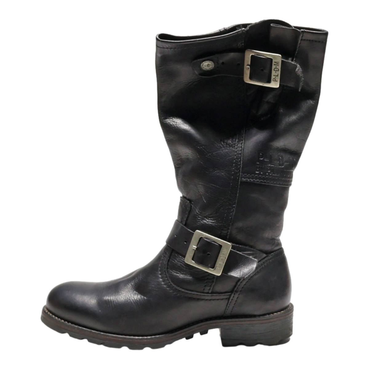 PALLADIUM Biker Boots Black Leather Womens UK 4