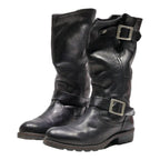 PALLADIUM Biker Boots Black Leather Womens UK 4