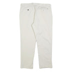 TOMMY HILFIGER Mens Cotton Blend White Regular Straight Trousers W36 L30 Casual
