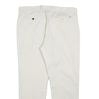 TOMMY HILFIGER Mens Cotton Blend White Regular Straight Trousers W36 L30 Casual