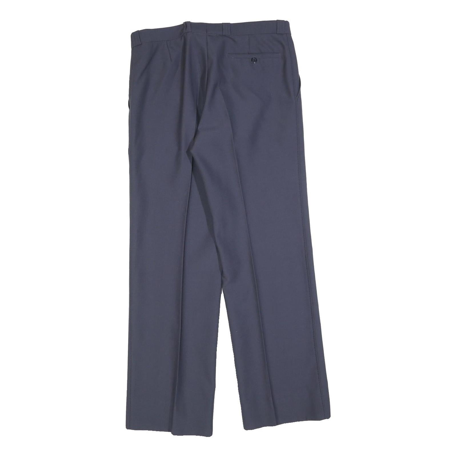 HAGO Womens Regular Fit Blue Trousers W30 L30 Zip Closure Classic Style