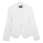 EMPORIO ARMANI Womens White Tailored Jacket XS Woven Button Closure Classic Fit