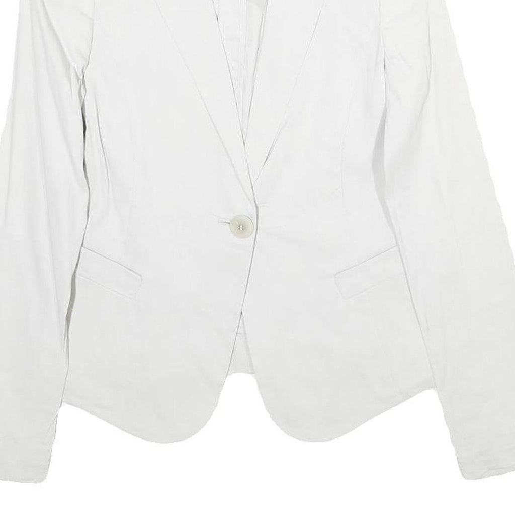 EMPORIO ARMANI Womens White Tailored Jacket XS Woven Button Closure Classic Fit
