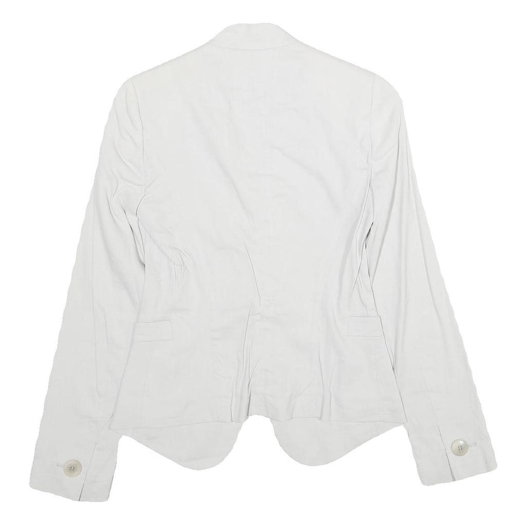 EMPORIO ARMANI Womens White Tailored Jacket XS Woven Button Closure Classic Fit