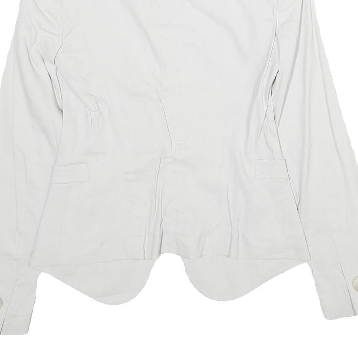 EMPORIO ARMANI Womens White Tailored Jacket XS Woven Button Closure Classic Fit