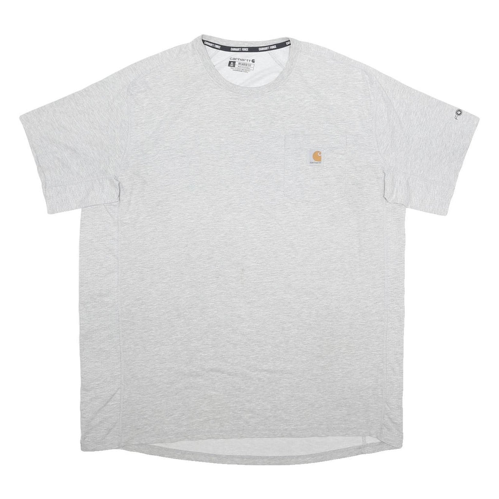 CARHARTT Mens Grey & Cream Pocket T-Shirt XL Short Sleeve Crew Neck Casual