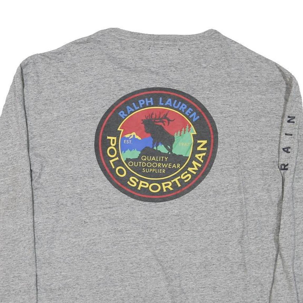 RALPH LAUREN Mens Grey Polo Sportsman Long Sleeve Crew Neck T-Shirt M Cotton