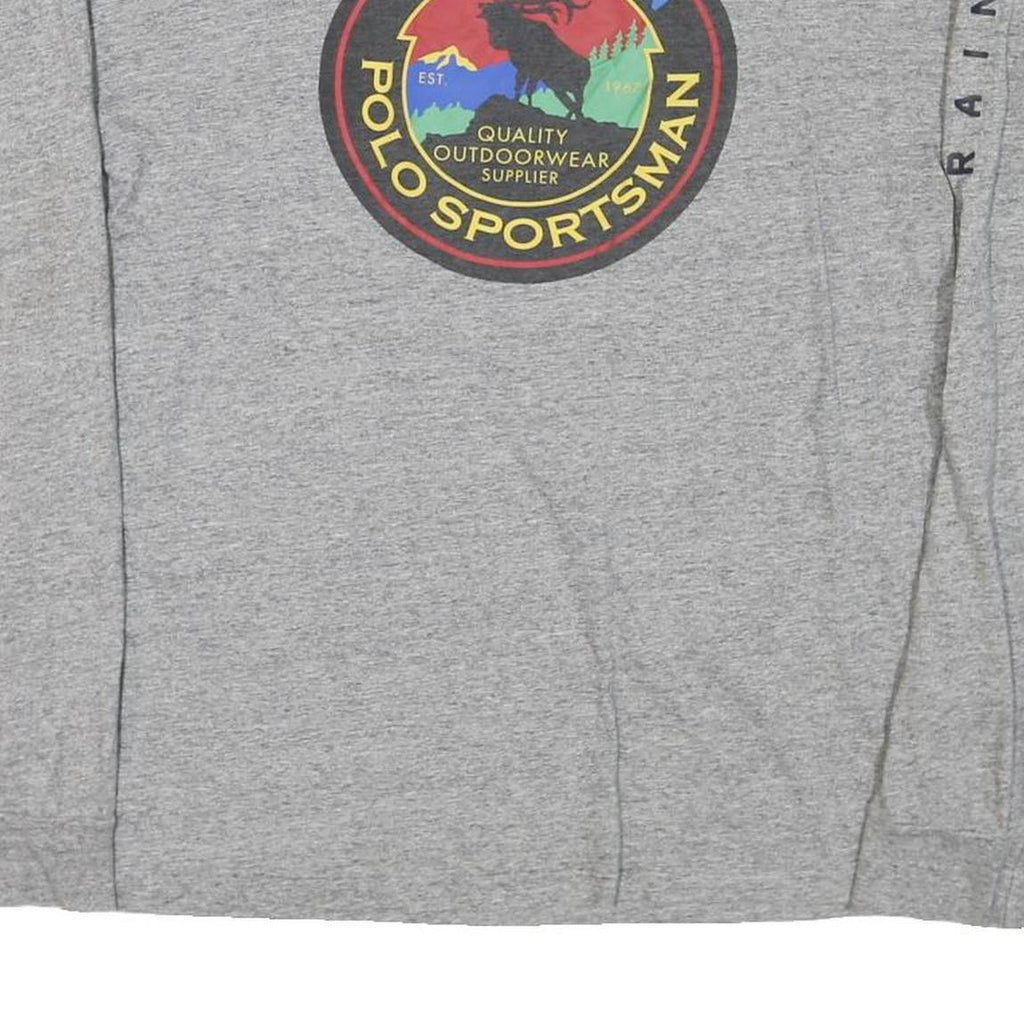 RALPH LAUREN Mens Grey Polo Sportsman Long Sleeve Crew Neck T-Shirt M Cotton