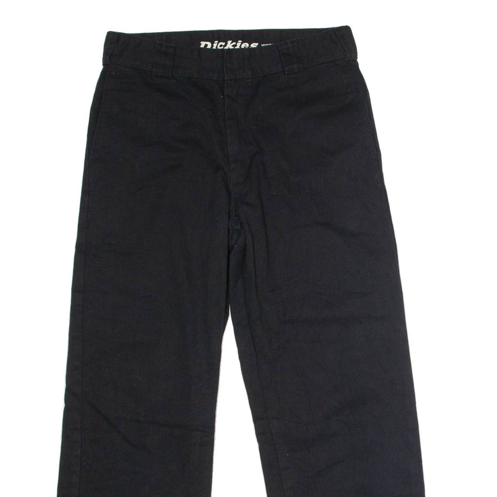 DICKIES Roll Crop Hem Workwear Womens Twill Trousers Black Straight W29 L29