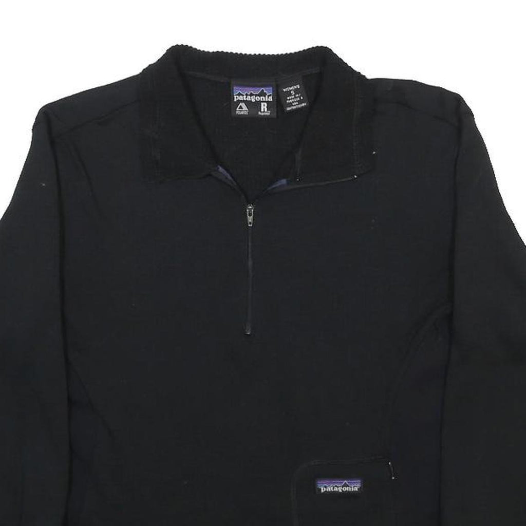 PATAGONIA Womens Black Plain Pullover Crew Neck Basic Knit Jumper S Outdoor