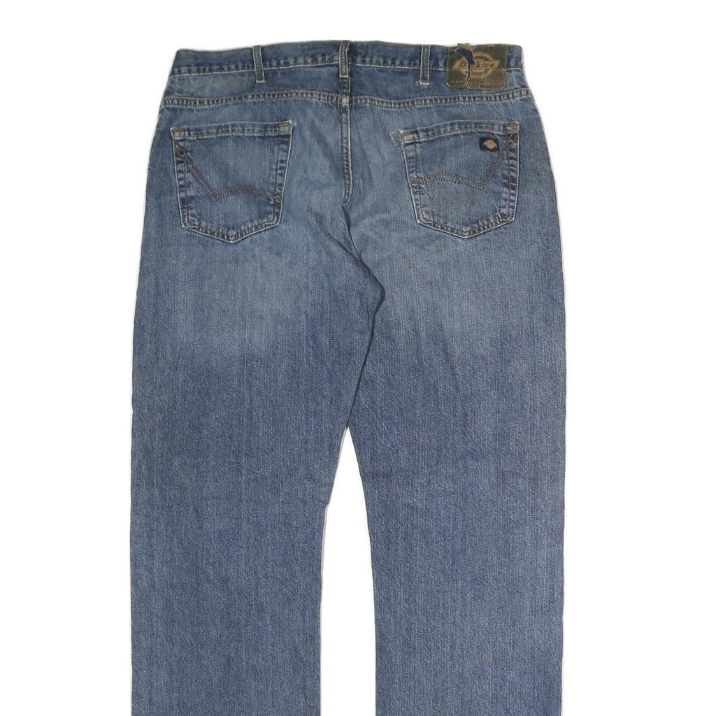 DICKIES Mens Regular Fit Straight Leg Denim Light Blue W38 L35 Zip Cotton Jeans