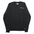 CHAMPION Mens Black S Crew Neck Cotton Blend Sweatshirt Pullover