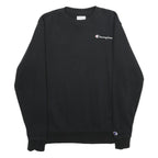 CHAMPION Mens Black S Crew Neck Cotton Blend Sweatshirt Pullover
