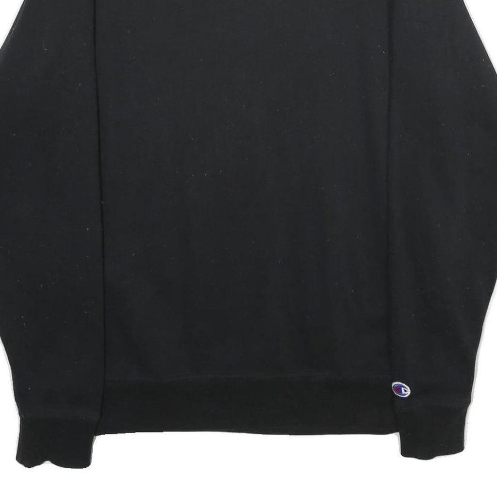 CHAMPION Mens Black S Crew Neck Cotton Blend Sweatshirt Pullover