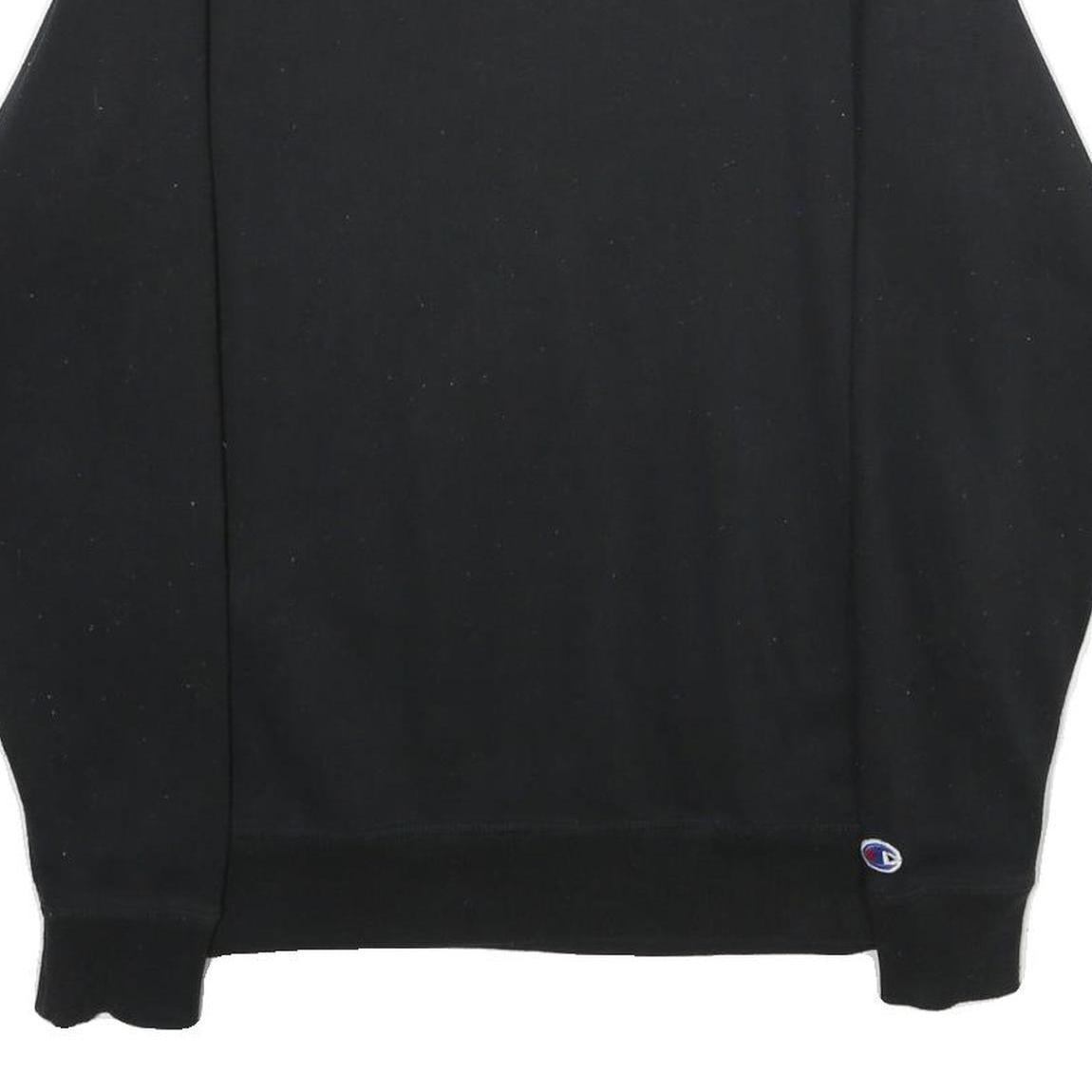 CHAMPION Mens Black S Crew Neck Cotton Blend Sweatshirt Pullover